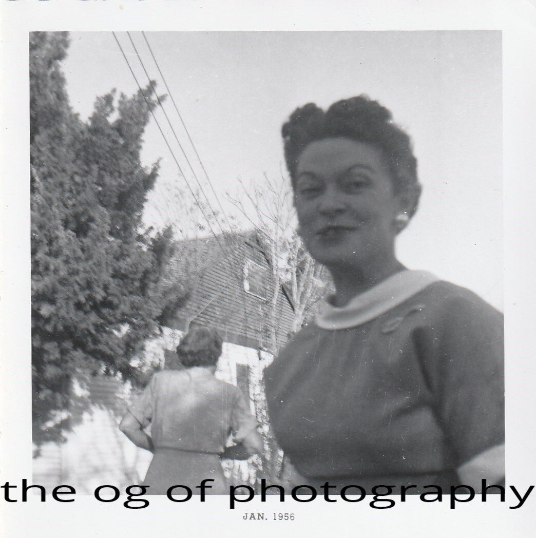 FOUND Photo Poster painting Original BLACK and WHITE Snapshot Photo Poster paintingGRAPHYD 83 23