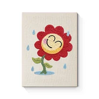 Smiling Sunflower with Rain - Punch Needle
