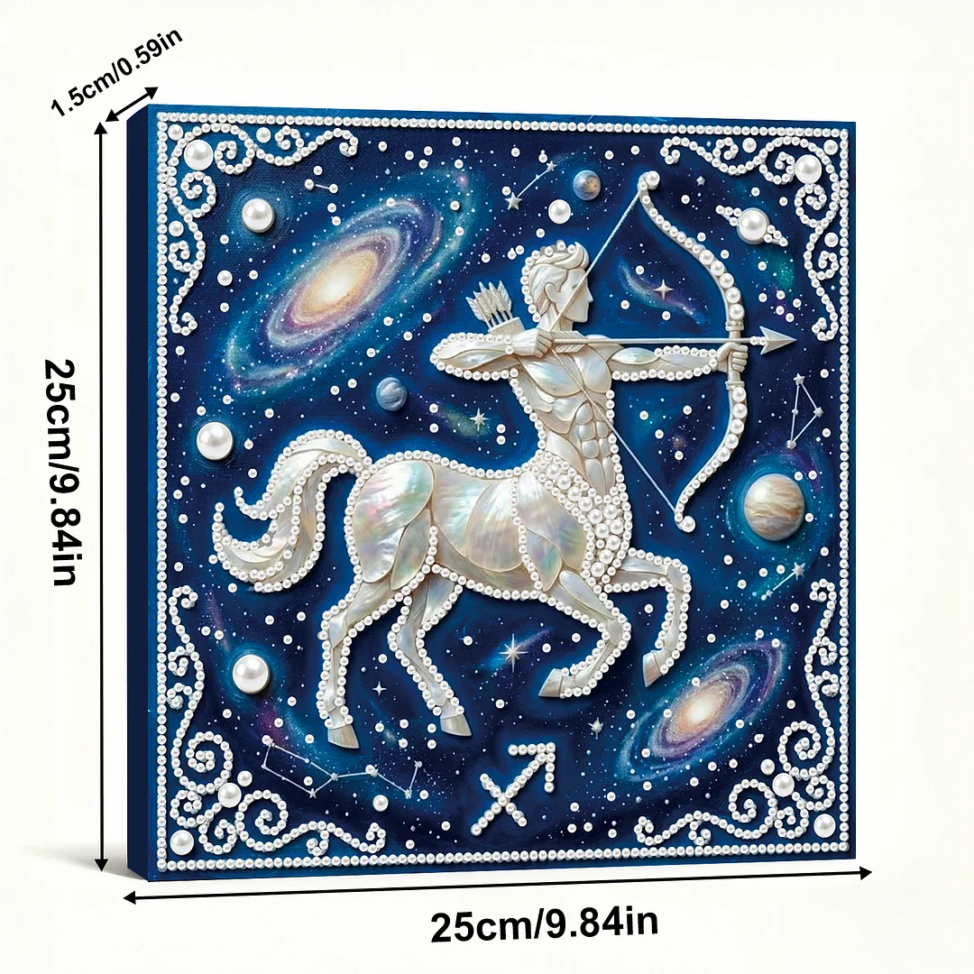 Sagittarius - DIY Pearl Diamond Art Kit With Frame 25*25cm