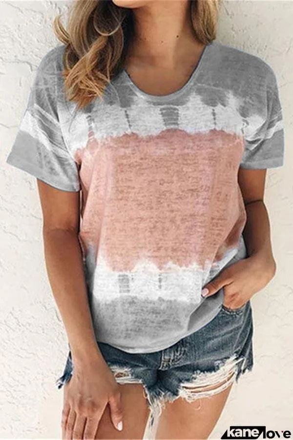 Round Neck Tie-dye T-shirt (5 Colors)