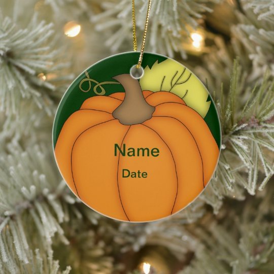 Personalized Pumpkin Ornament Custom Name and Date Halloween Home Decor