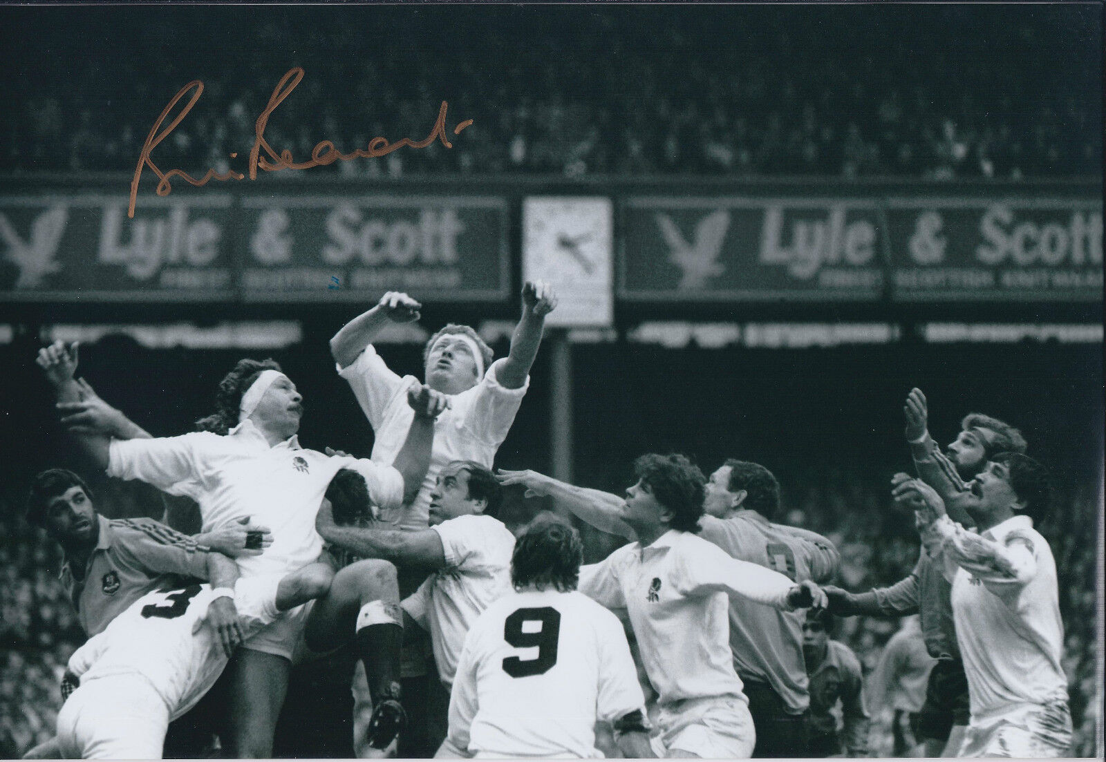 Bill BEAUMONT SIGNED COA Autograph 12x8 Photo Poster painting AFTAL England Rugby Legend RARE