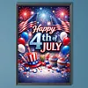 Diamond Painting -DIY Round Drill Independence Day Happy 4th of July(60*40CM)