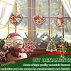(US Local)6pcs Merry Christmas 2D Flat DIY Diamond Art Pendant Wall Door Decoration