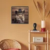 Désert cool cowboy chat à poil long-plein rond diamant peinture-30 * 30cm