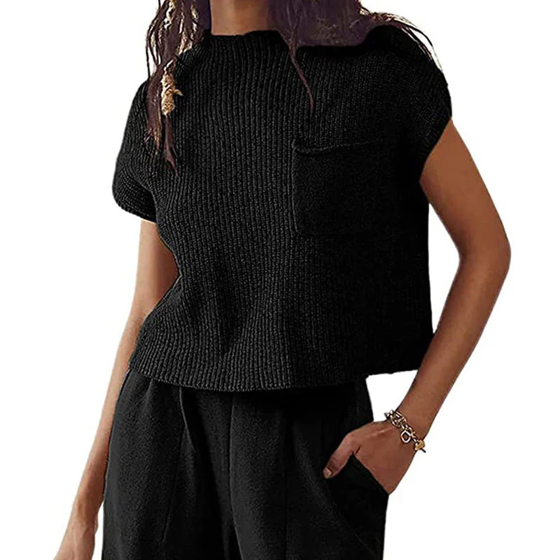 Athvotar Athvotar Wool Vest Sleeveless Pocket Casual Fashion Ribs Vest Woman