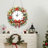 2D Flat DIY Christmas Wreath Acrylic Diamond Painting Clock Pendant Home Decor