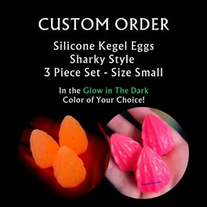 pornhint Pornhint Small Clutch of 3 'Sharky' Glow in the Dark Kegel Eggs - Custom Fantasy Silicone Eggs With NEW Color Options!