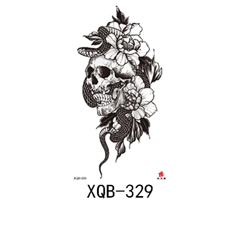 Small Full Arm Waterproof Tattoo Sticker Half Arm Arm Painted Flower Animal Arm Lasting European and American Tattoo Sticker