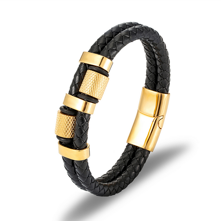 Layered Beaded Leather Bracelet