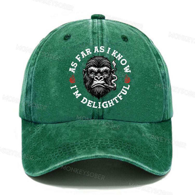 As Far As I Know I'm Delightful Washed Baseball Caps