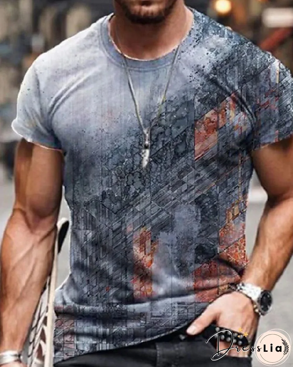 Hot Sale Men's 3D Printed Casual Short Sleeve Printed T-Shirt