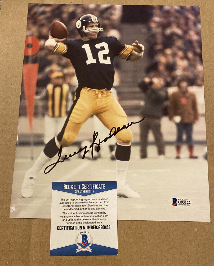 TERRY BRADSHAW SIGNED 8X10 PITTSBURGH STEELERS Photo Poster painting BECKETT CERTIFIED