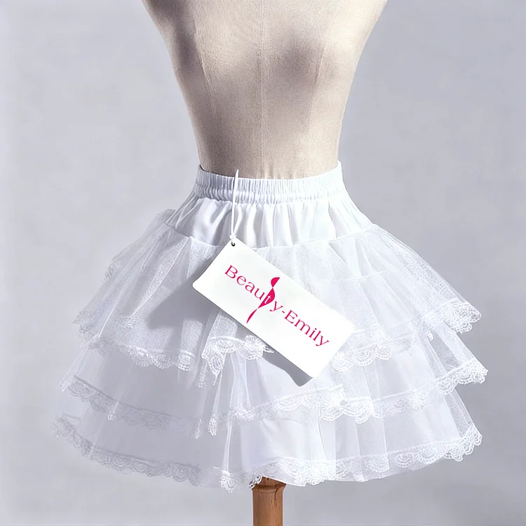 Beauty-Emily Women&rsquo;s Skirts Short Mesh White Fluffy Charm