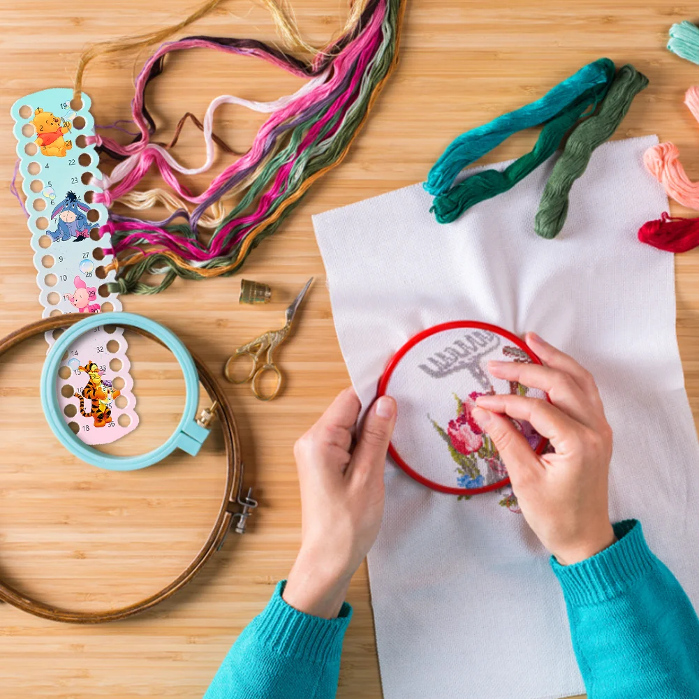 Acrylic Cross Stitch Row Line Board Cartoon Pattern Art Accessory(Winnie the Pooh)