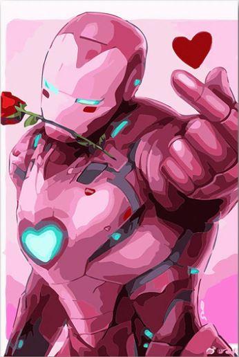 

Pink Romantic Iron Men – Paint By Numbers - 40*50CM, 501 Original