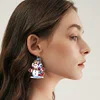 6 Pairs Double Sided Christmas Snowman Diamond Painting Earrings Jewelry