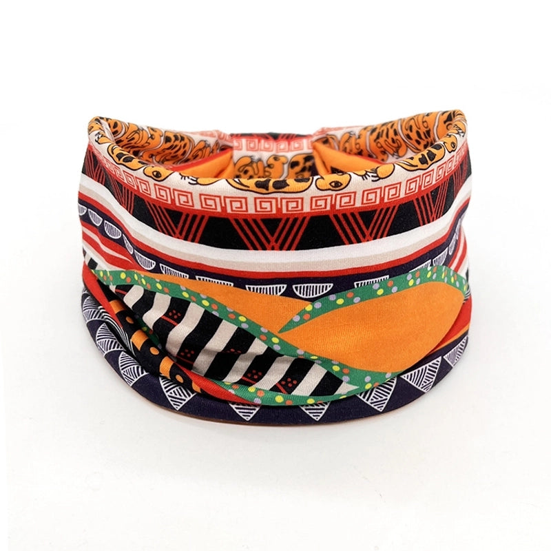 Women’s Hair Band African Print Pattern Wide Edge Elastic Knot Sports Yoga Headband Women’s Headwear Hair Accessories
