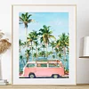 Diamond Painting -DIY Full Square Drill Pink Bus