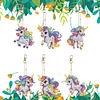 6Pcs DIY Diamond Painting Running Unicorn Keychain