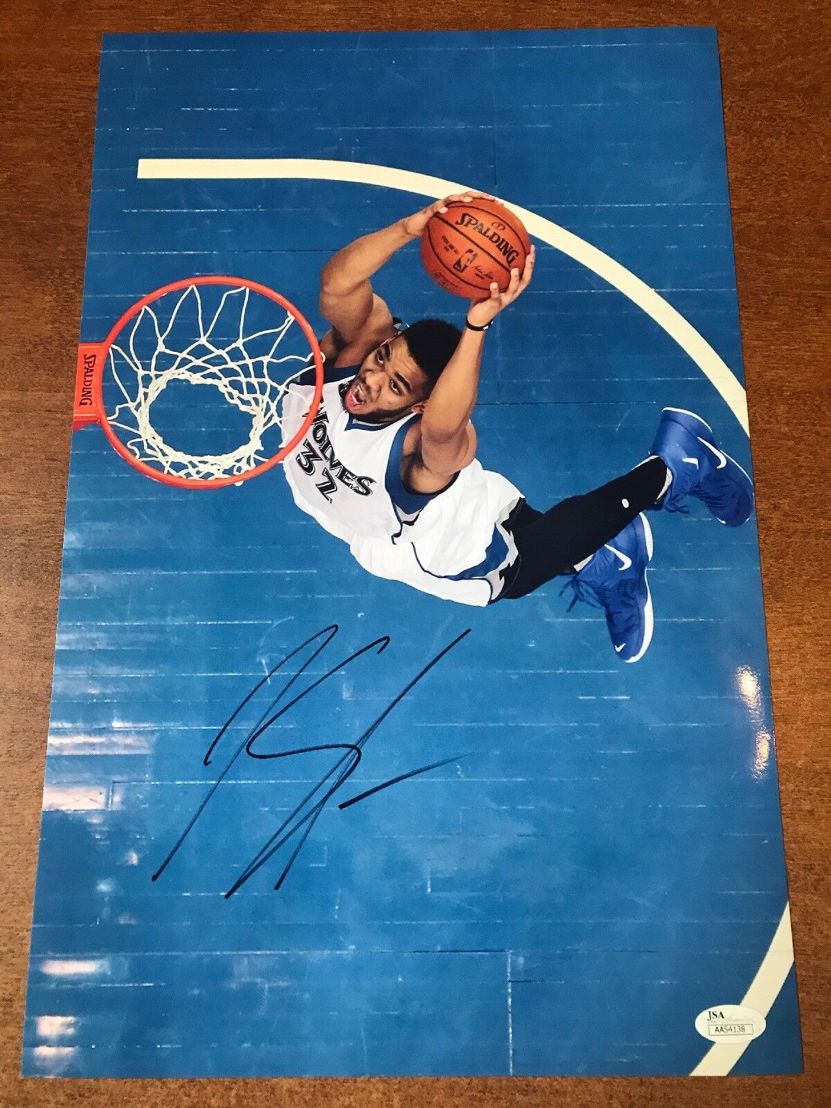 Autographed/Signed KARL-ANTHONY TOWNS Minnesota Timberwolves 11x17 Photo Poster painting JSA COA