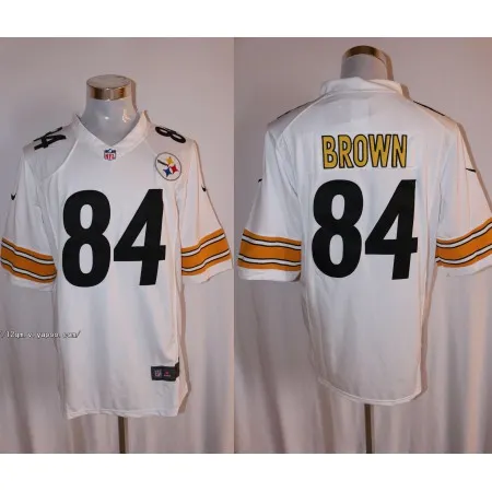 Men's  Pittsburgh Steelers #84 Antonio Brown White Stitched NFL Limited Jersey