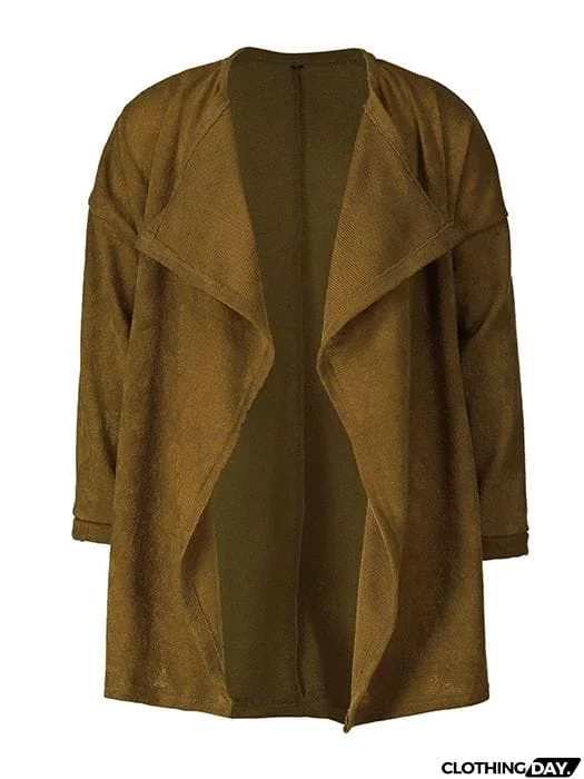 Solid Color Irregular Collar Cardigan Sweater Jackets