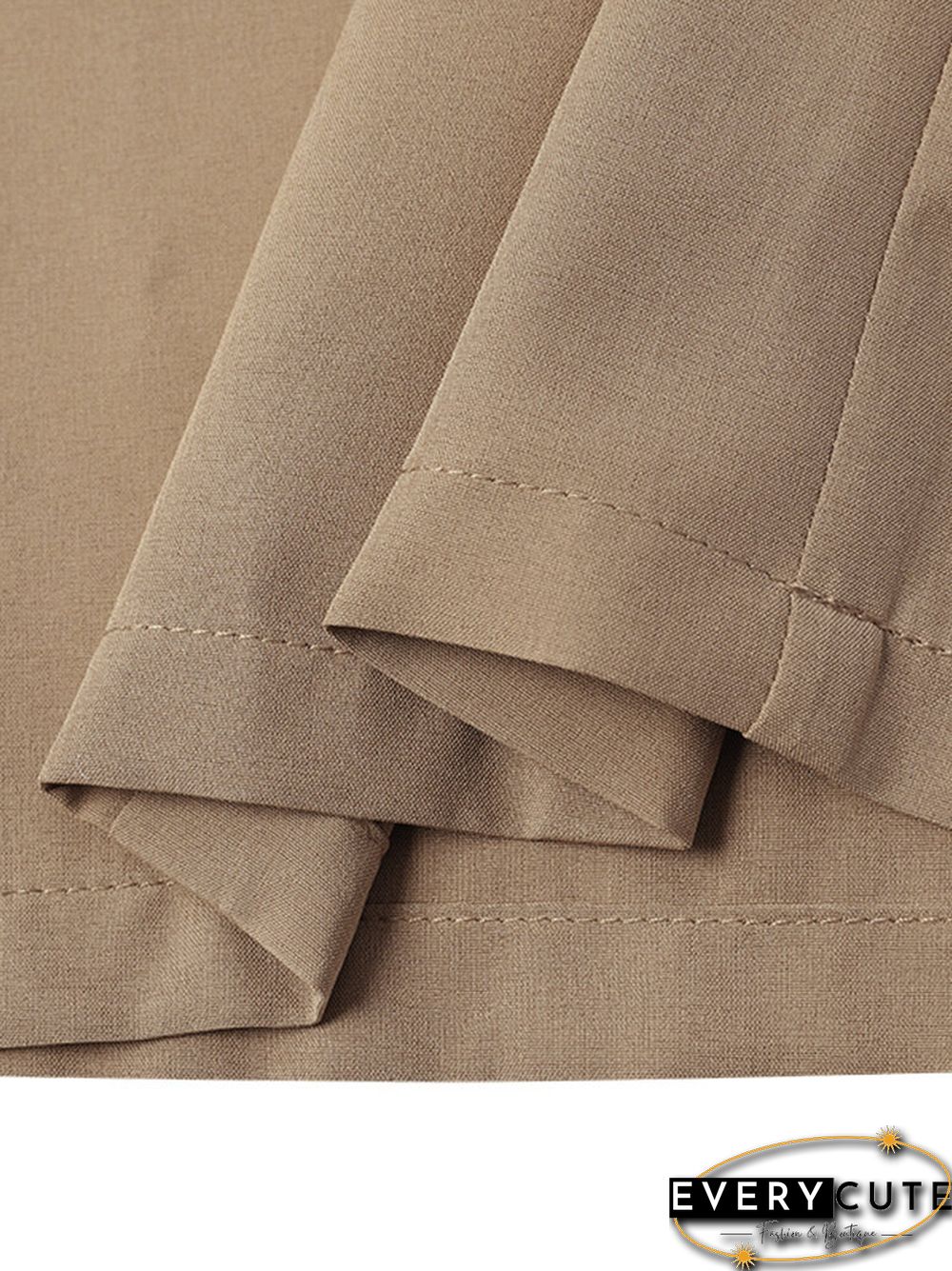 Plain Pleats V Neck Sleeveless Elegant Two Pieces Suit