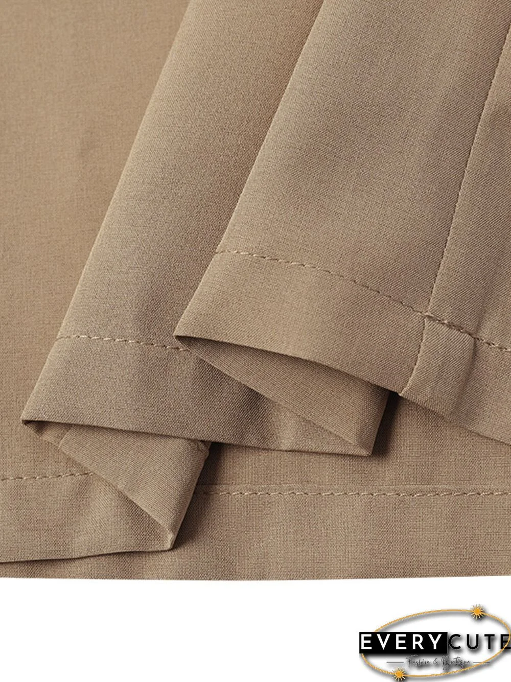 Plain Pleats V Neck Sleeveless Elegant Two Pieces Suit