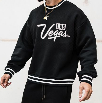 Las Vegas Print Crew Neck Sweatshirt / [blueesa] /