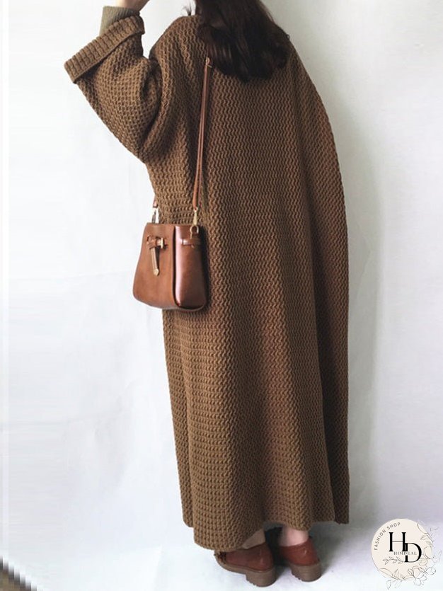Cardigans Loose Solid Long Knitted Cardigan for Women