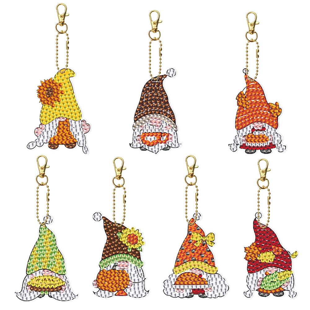 

7pcs Gnome Double Sided - 5D DIY Craft Keychain, 501 Original