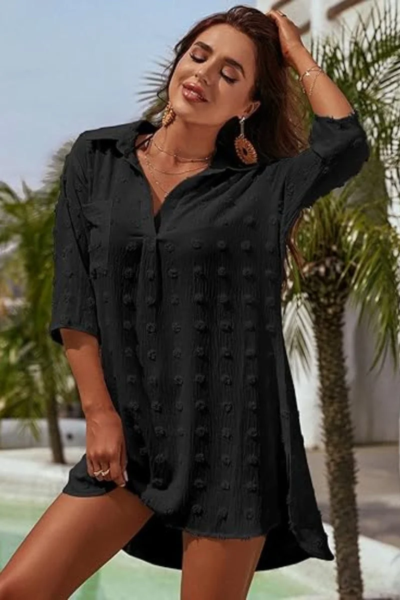 Casual Lightweight Chiffon Side Split Cover Up
