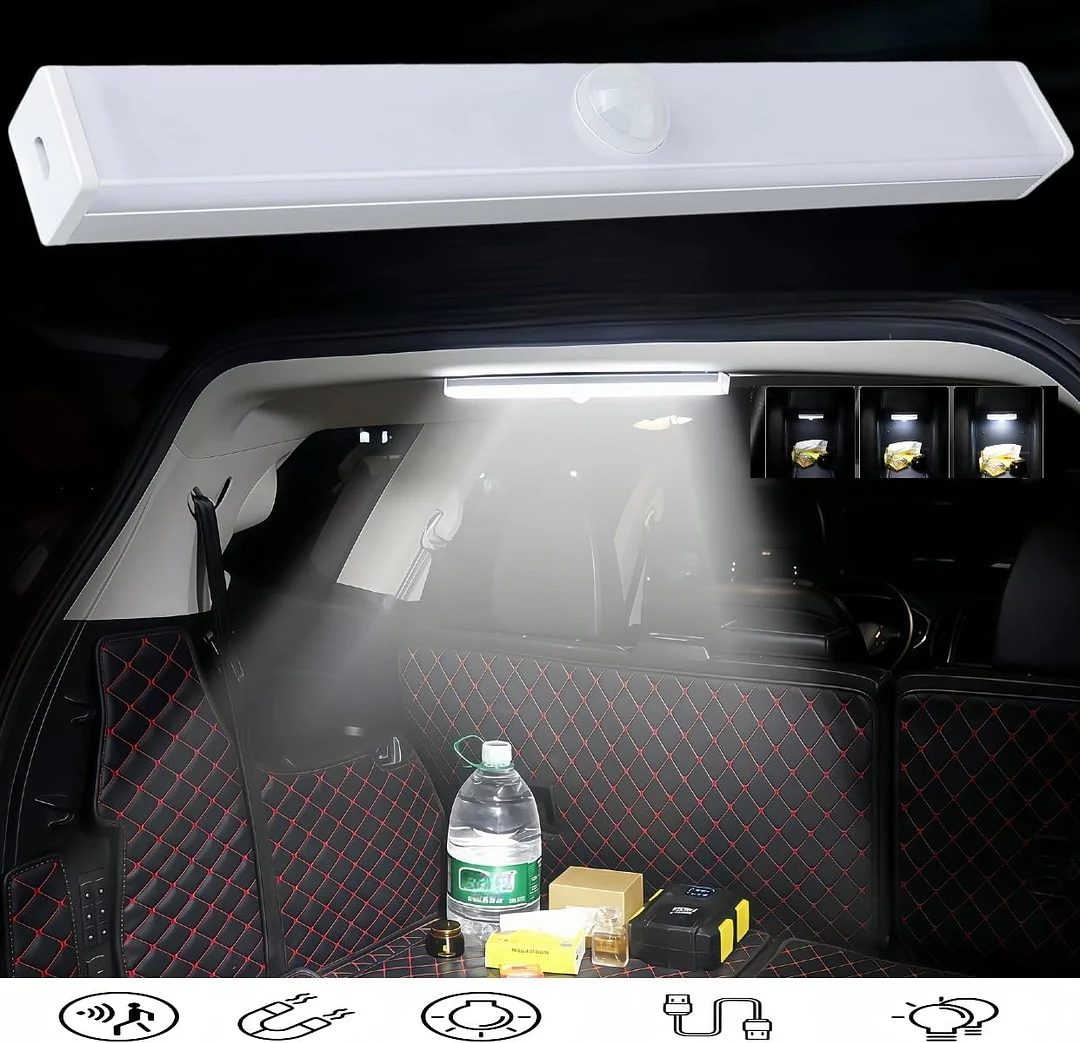 Magnetic Interior Rear LED Dome Light Roof Reading Light, Universal Car Trunk Roof Interior Lamp Emergency Lighting Tool- Automatic Sensing Switch, Infinite Dimming (10CM)