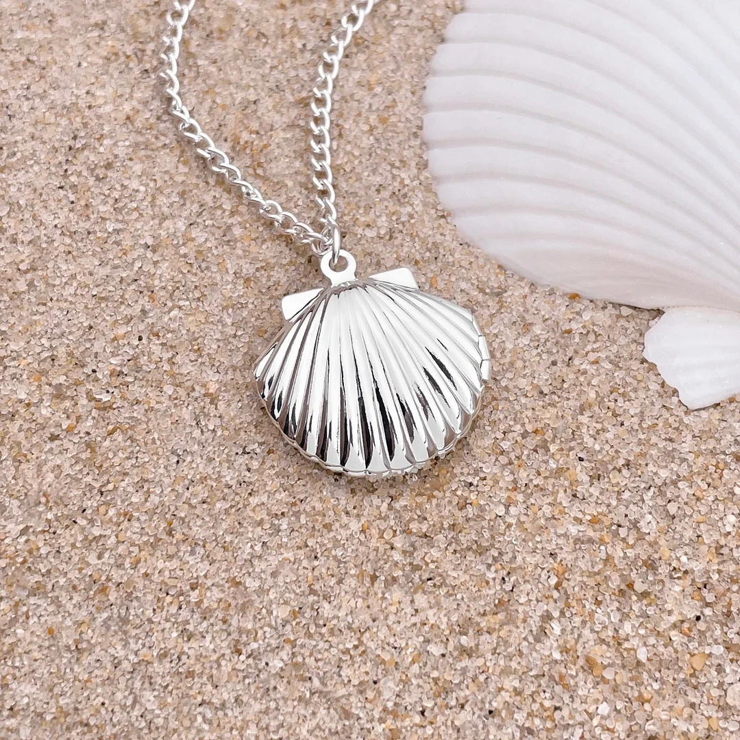 Fan Shell Locket Necklace