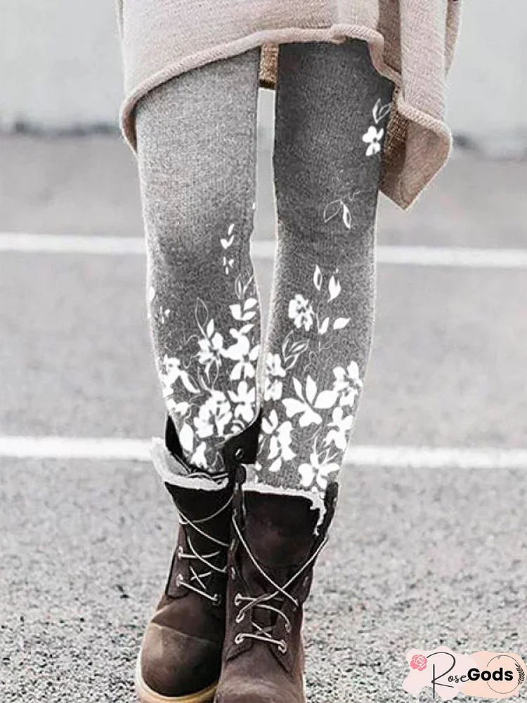 Floral Sheath Casual Pants