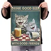 Cat Drinking - Metal Tin Signs(8*12Inch/12*16Inch) - Bar&Animal