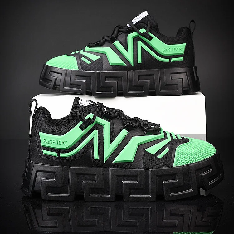 New Fashion Retro Trendy Thick Sole Elevated Casual Shoes-dark style-men's clothing-halloween
