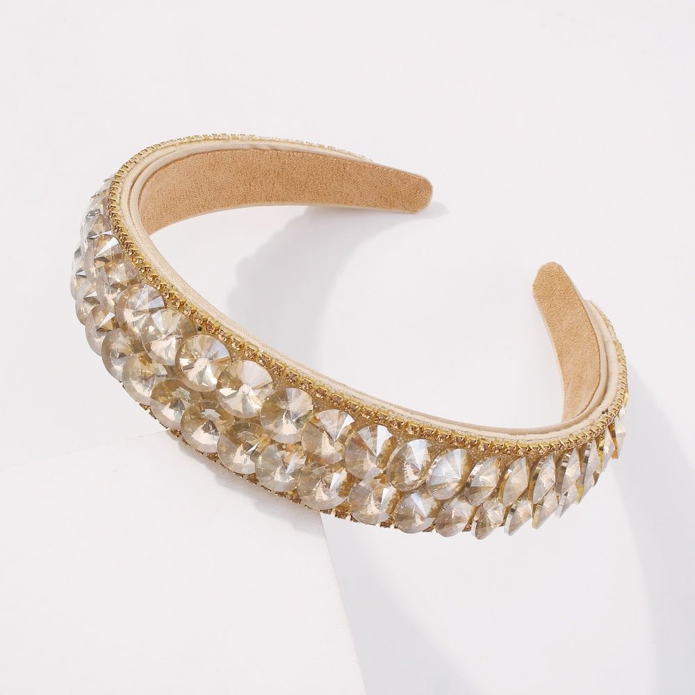 Baroque Style Rhinestone Glitter Beaded Hair Hoops