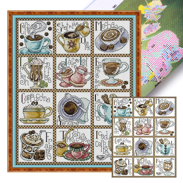 Joy Sunday-December Coffee 14CT (38*48CM) Stamped Cross Stitch gbfke