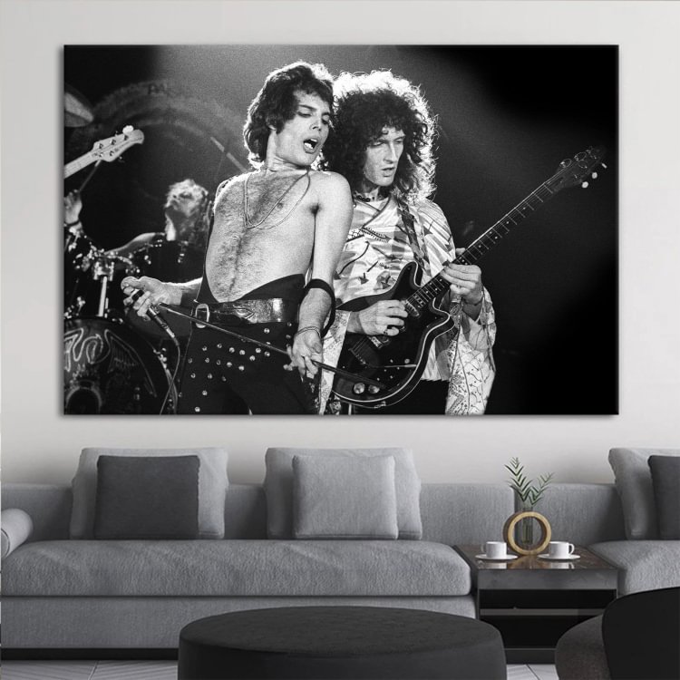 Queen band performing on stage Canvas Wall Art
