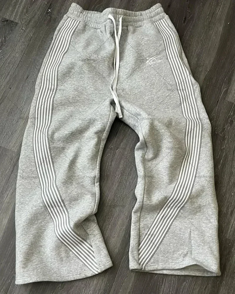 Aonga American Sweatpants Y2K Pants Men Women Gothic Hip Hop Letter Patch Design Casual Retro Loose Elastic Waist Jogging Casual Pants 1226 aonga