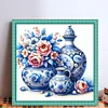Blue And White Porcelain And Flowers-11CT Stamped Cross Stitch 40*40cm/15.75*15.75in