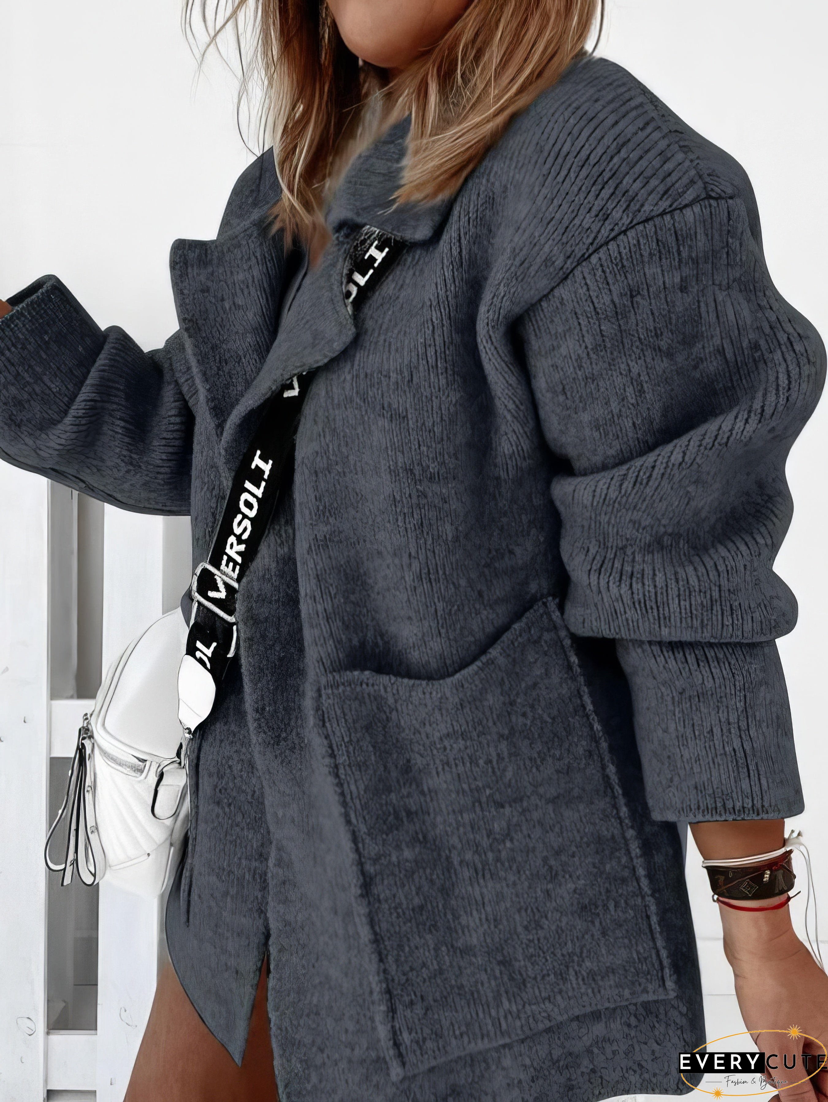Solid Color Knit Cardigan