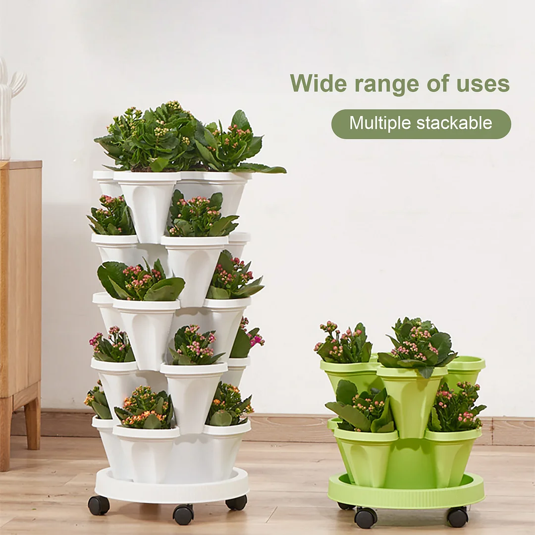 Vertical Planter, Gardening Nursery Pots for Strawberry Planting (Green)