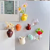 8pcs Cute Ceramic Vase Refrigerator Magnets Fridge Magnets Refrigerator Stickers