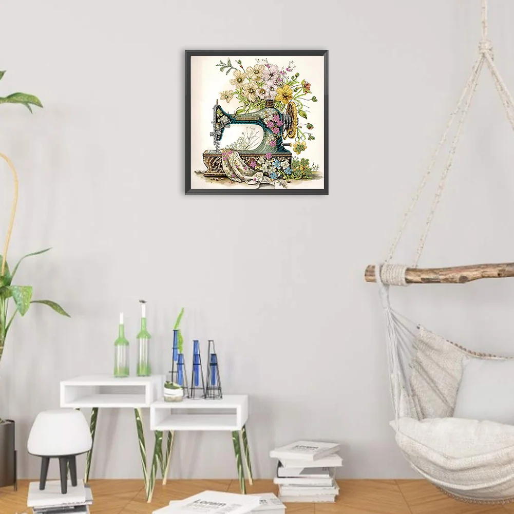 Diamond Painting - Partial Special Shaped Drill - Sewing Machine(Canvas|30*30cm)