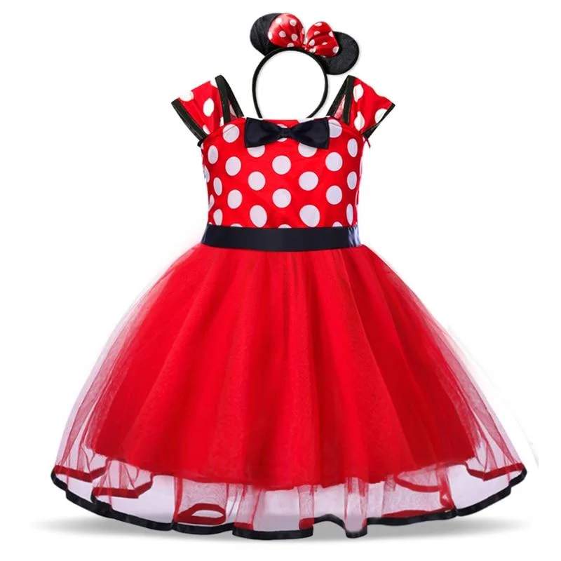 Girls Dress For Baby Kids Cosplay Party Dress Up 1-5 Years Toddler Children Polka Dots Birthday Princess Costume