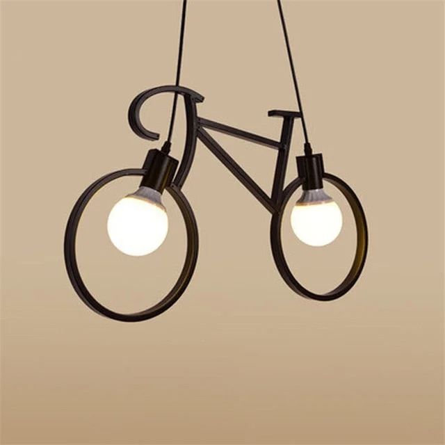 Retro Pendant Light Creative Iron Bicycle Pendant Lamp Living Room Simple Restaurant Bar Industrial Kitchen Hanging Lamps