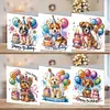 6Pcs anniversaire chien-bricolage carte de voeux